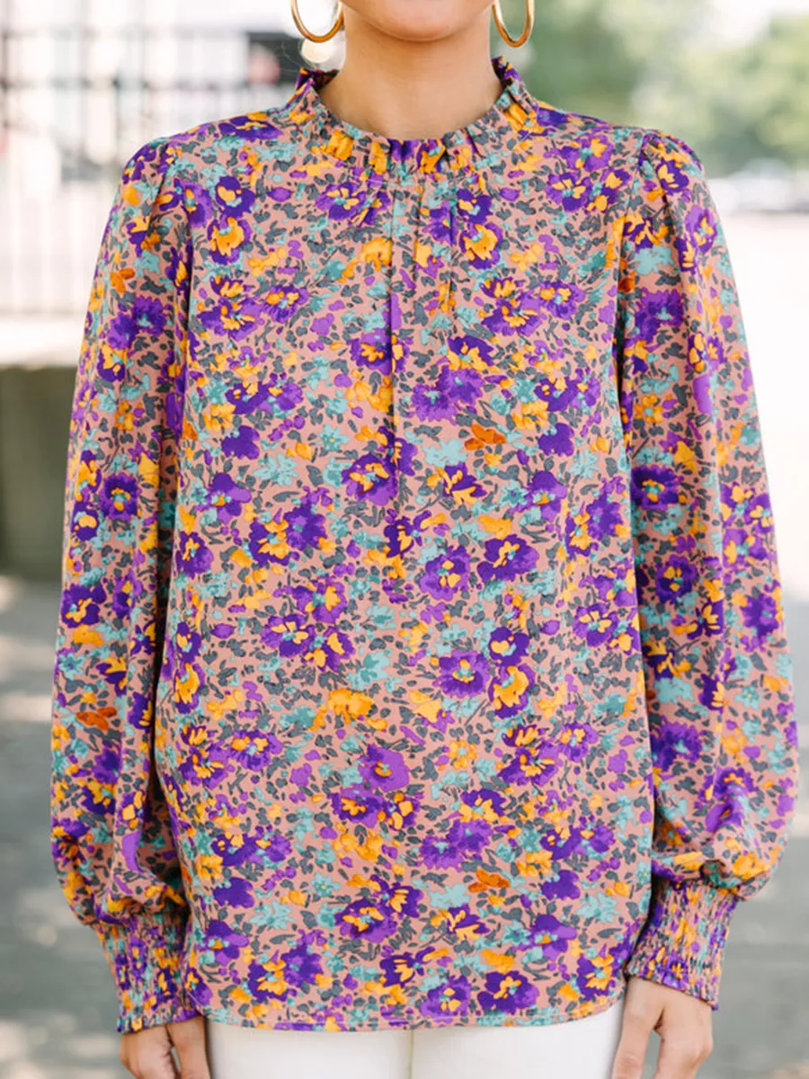 Purple Floral Blouse