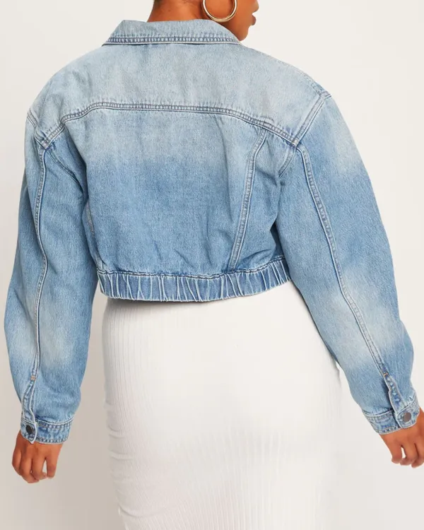 River Crop Denim Utility Jacket