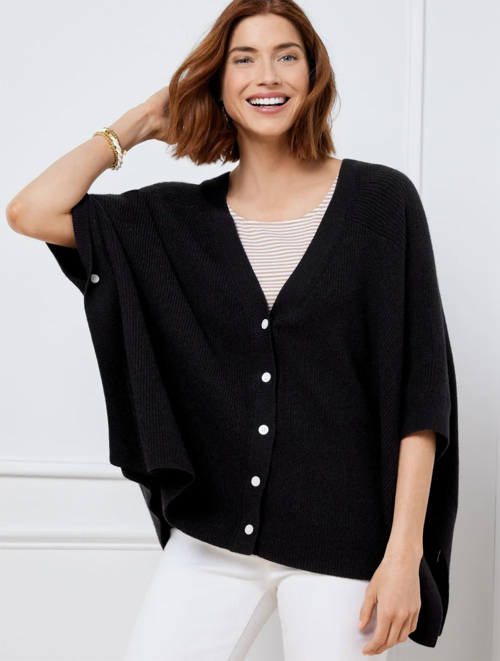 Button Front Poncho