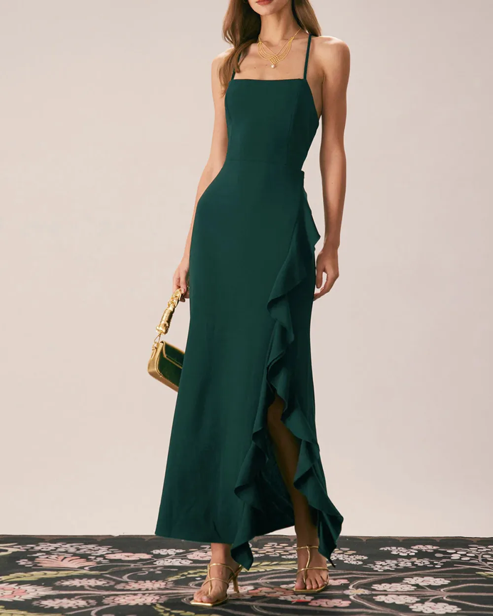 Long dress with billowing side cuts