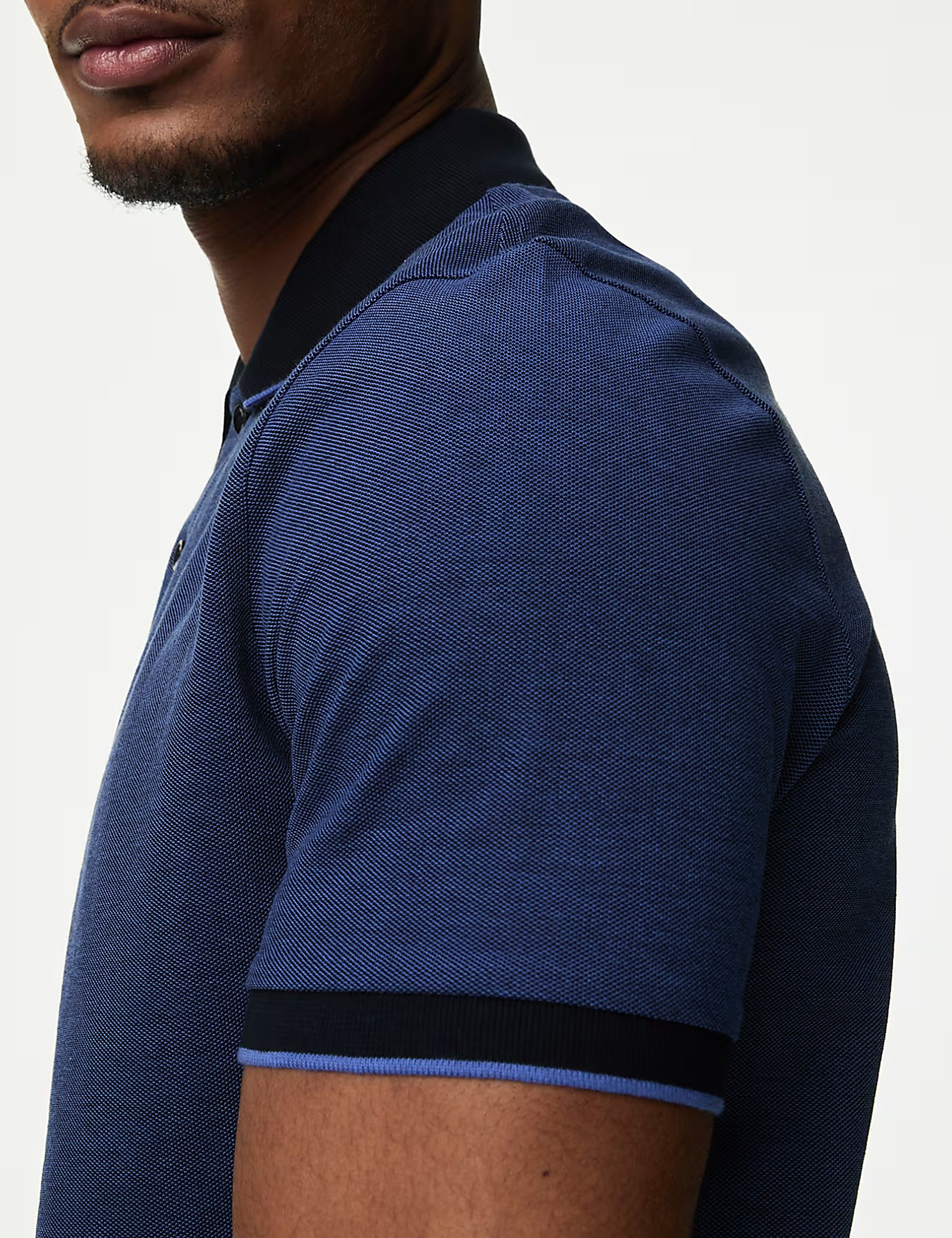 Pure Cotton Tipped Pique Shirt