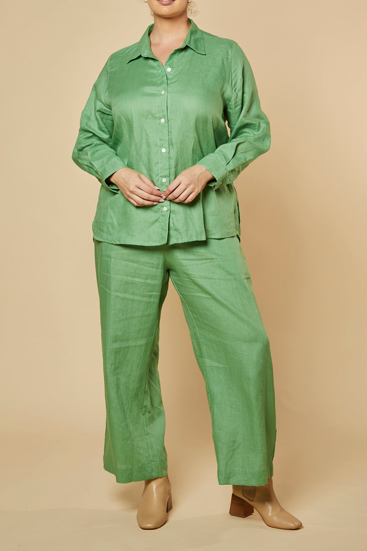 Camille Wide Leg Pant in Jadesheen