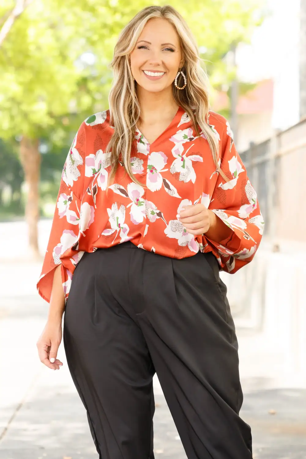 Floral Dreaming Top, Orange