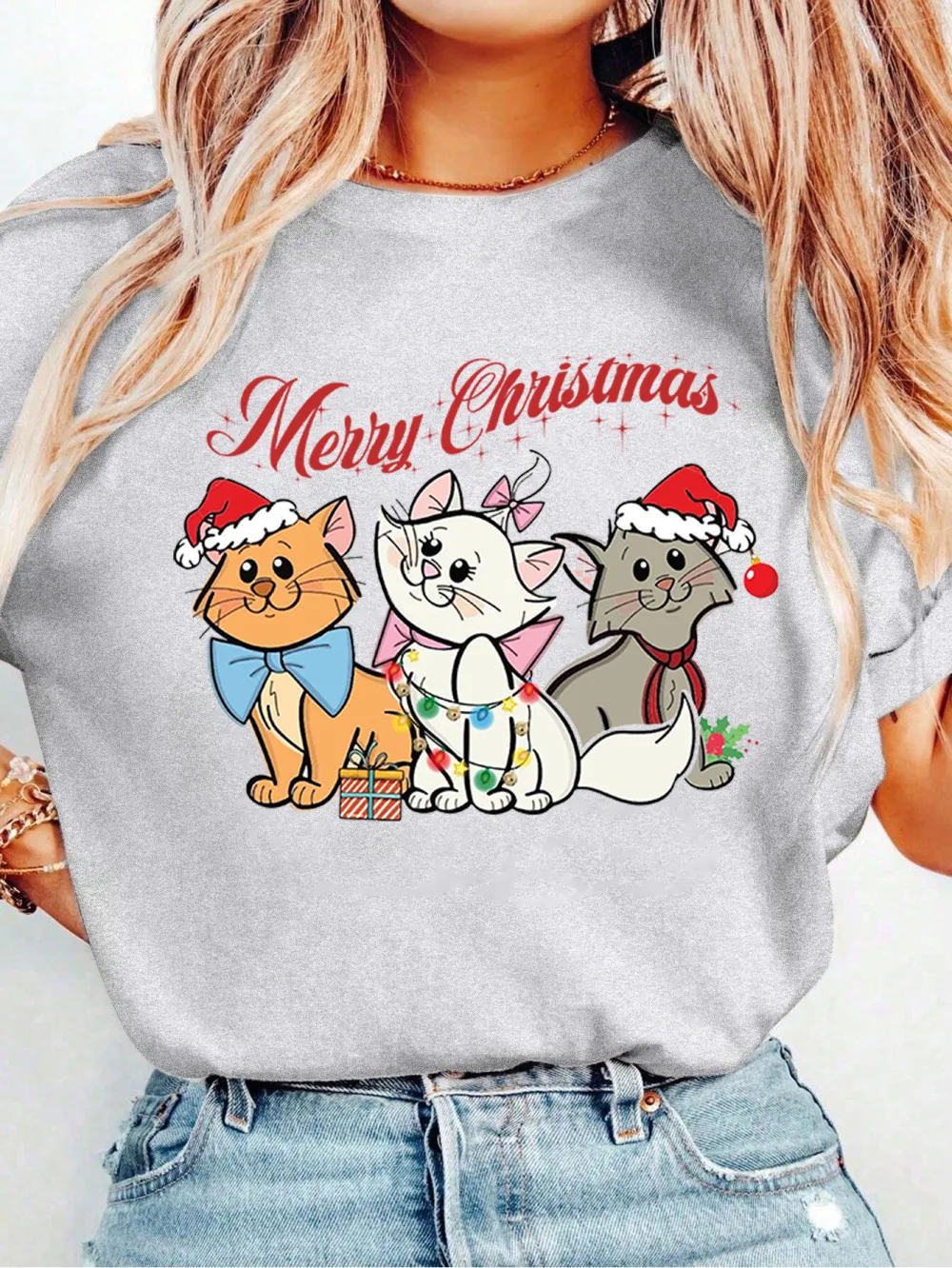 Kitty Santa Lady T-shirt