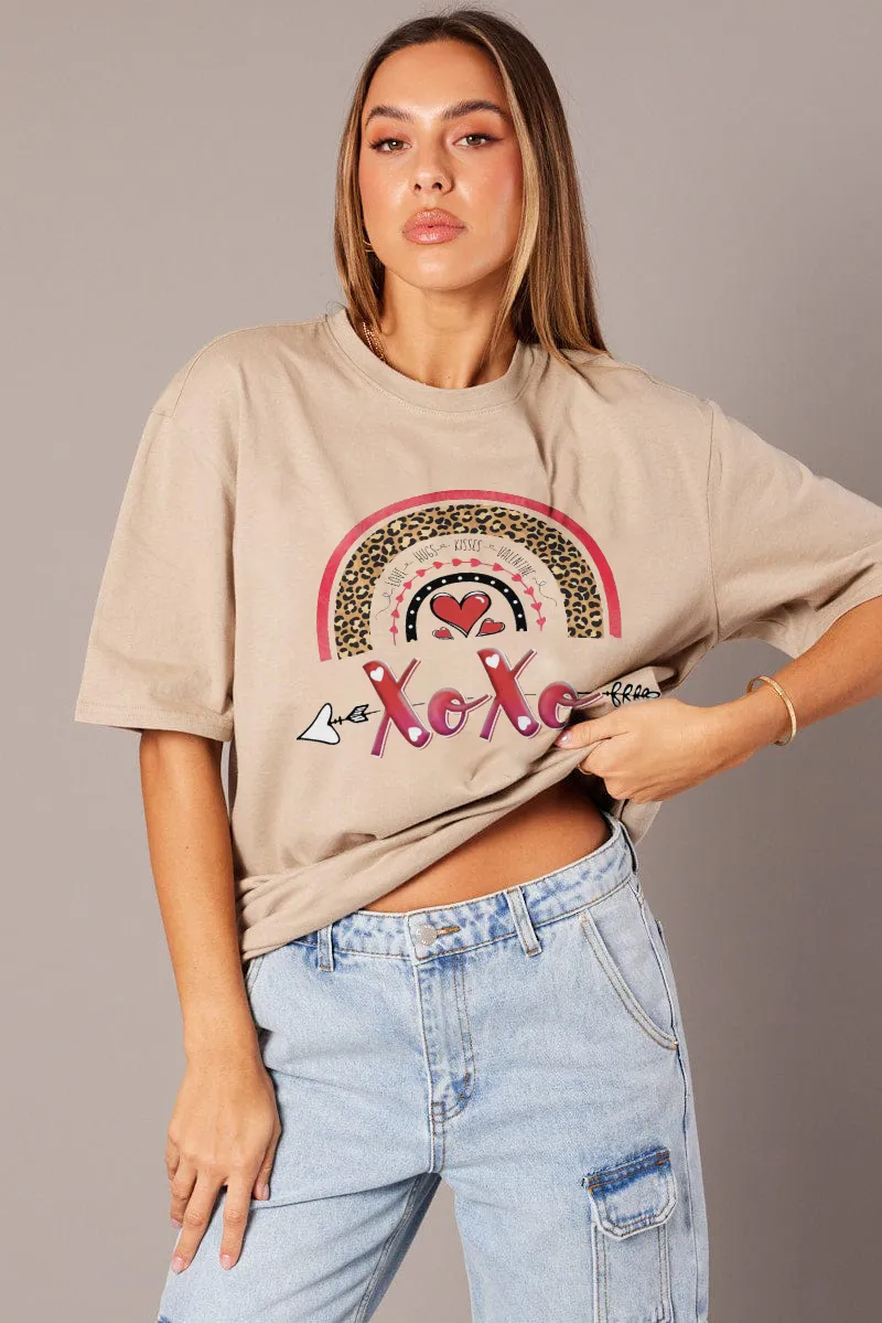 Women's letter printed T-shirt