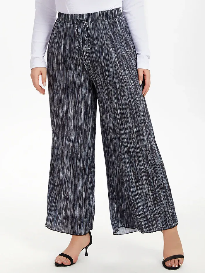 Drawstring Waist Wide Leg Pants