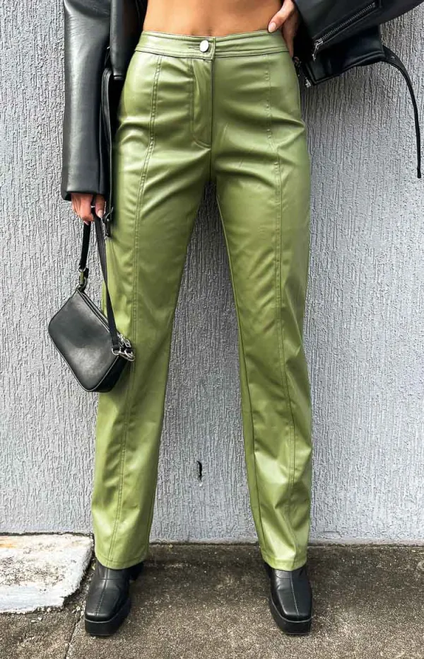 Addie Green PU Pants