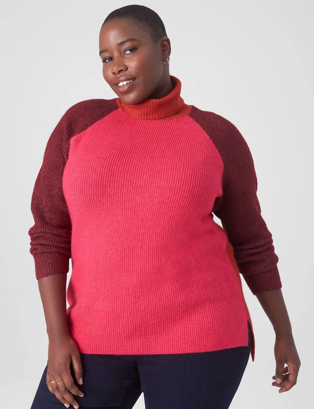 Classic Turtleneck Colorblock Sweater