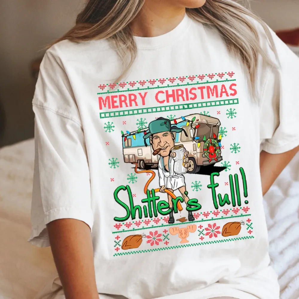 Shitter Was Full! Merry Christmas Short Sleeve T-Shirt