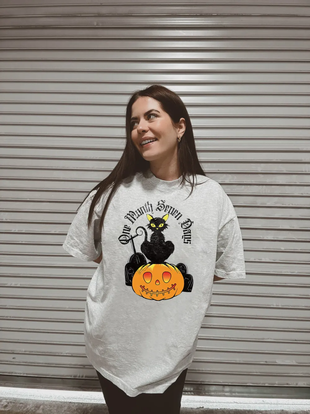 Women's Artistic Pumpkin Letter Combination Printed T-shirt