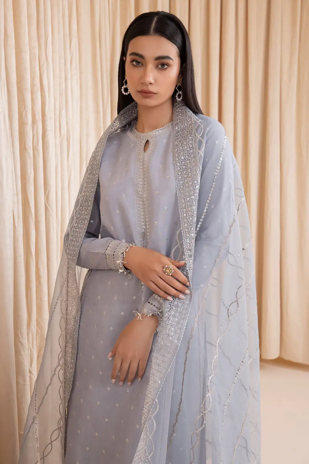 Embroidered Raw Silk Sets