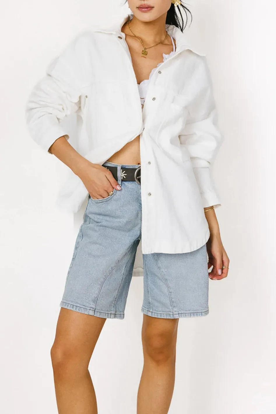 ELOISE DENIM JACKET IN IVORY