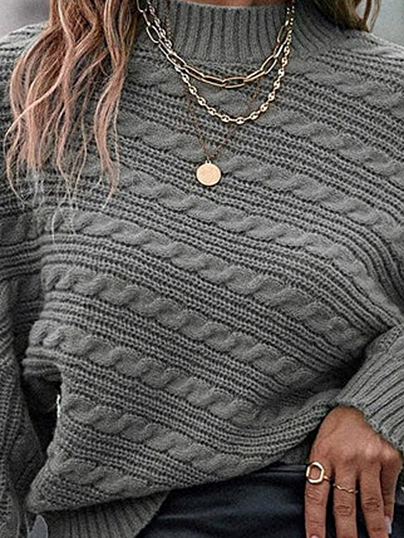 Grey Casual Knitted Sweater Top Coat