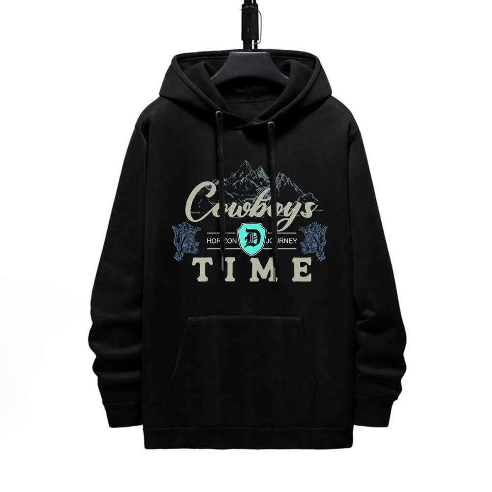 COWBOYS TIME PATTERN PRINTED HOODIE