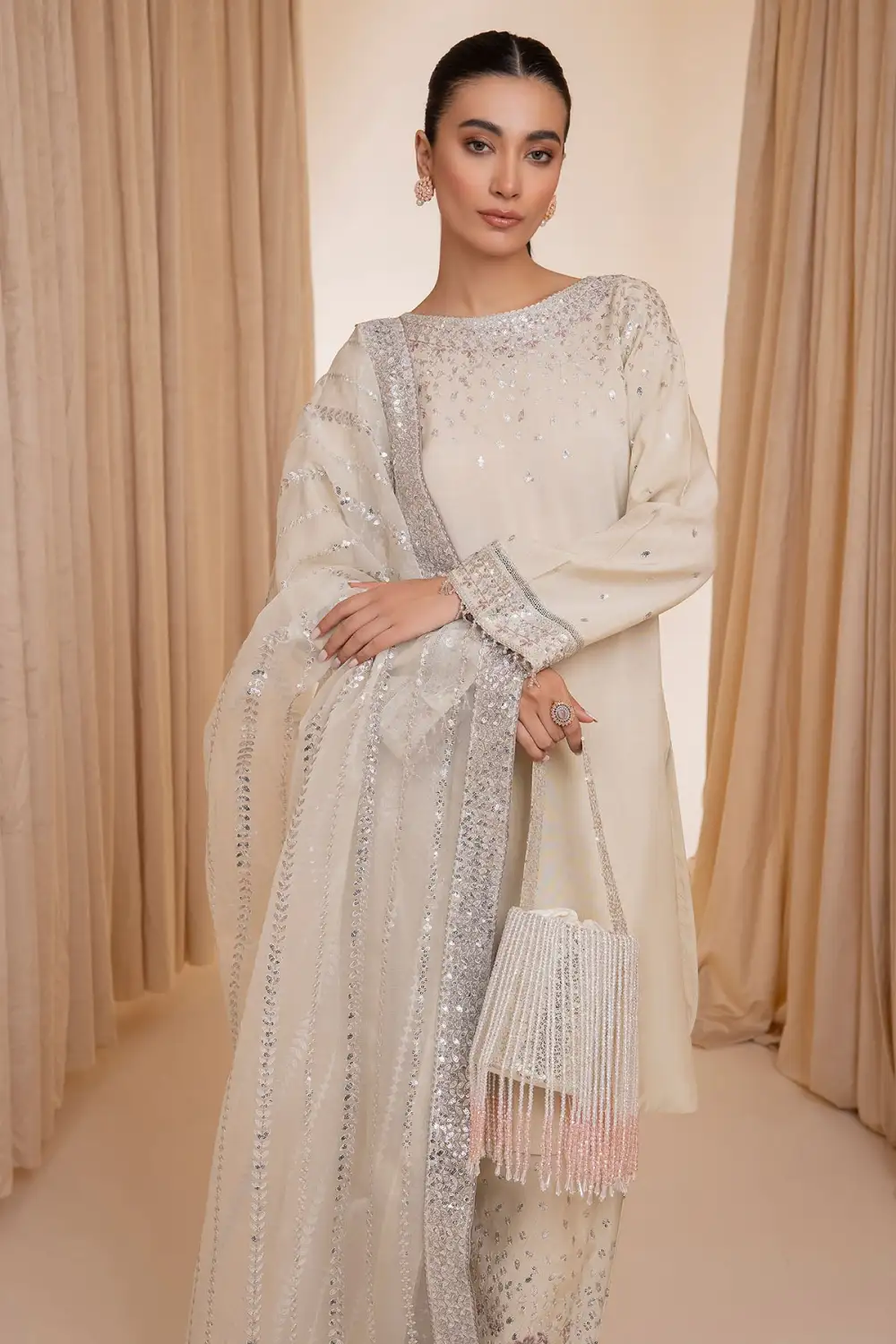 EMBROIDERED RAW SILK SETS