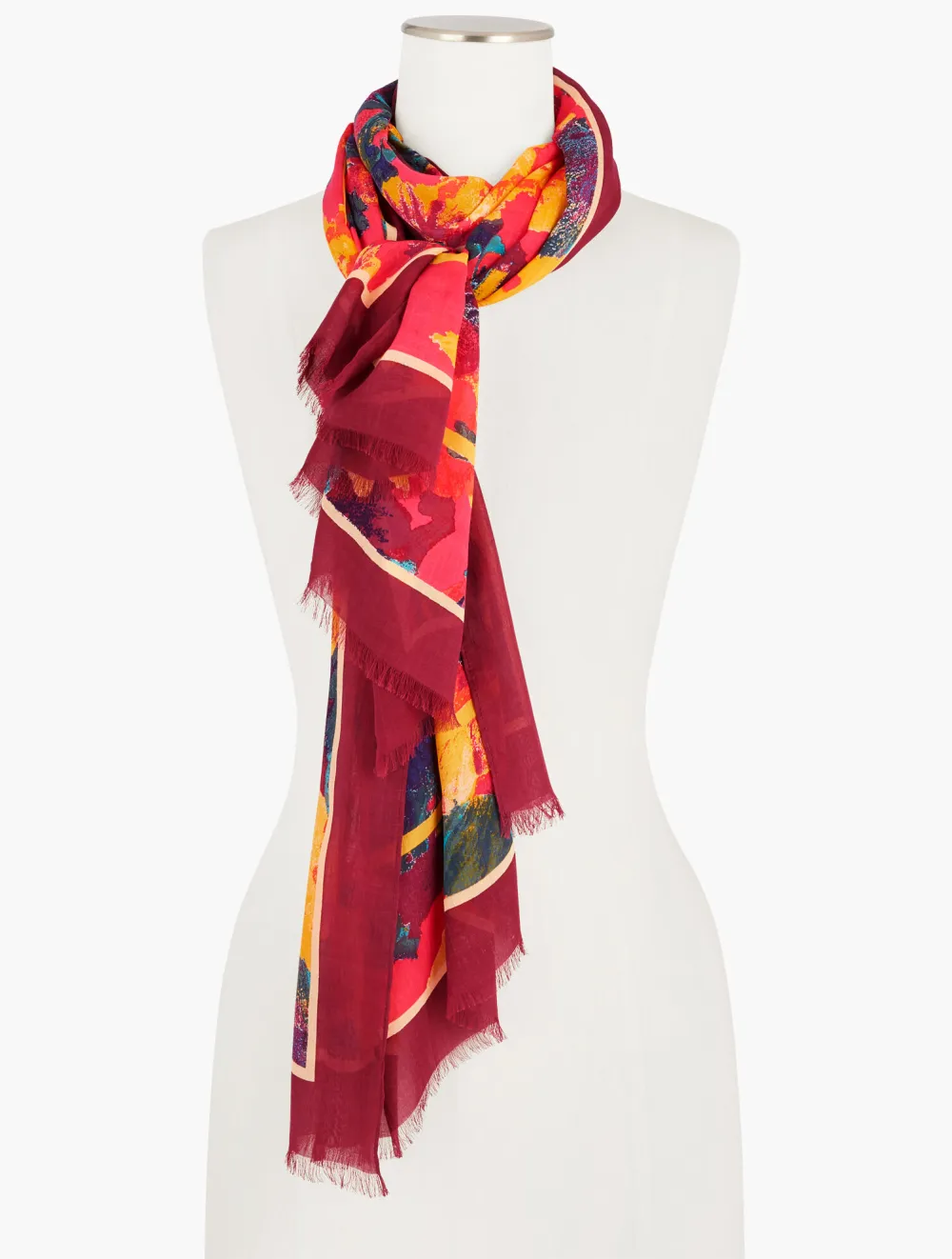 Brushed Floral Oblong Scarf