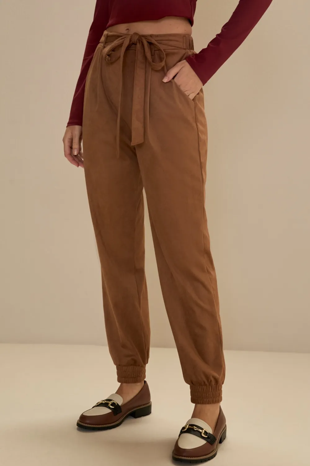 Eliana Suede Jogger Pants