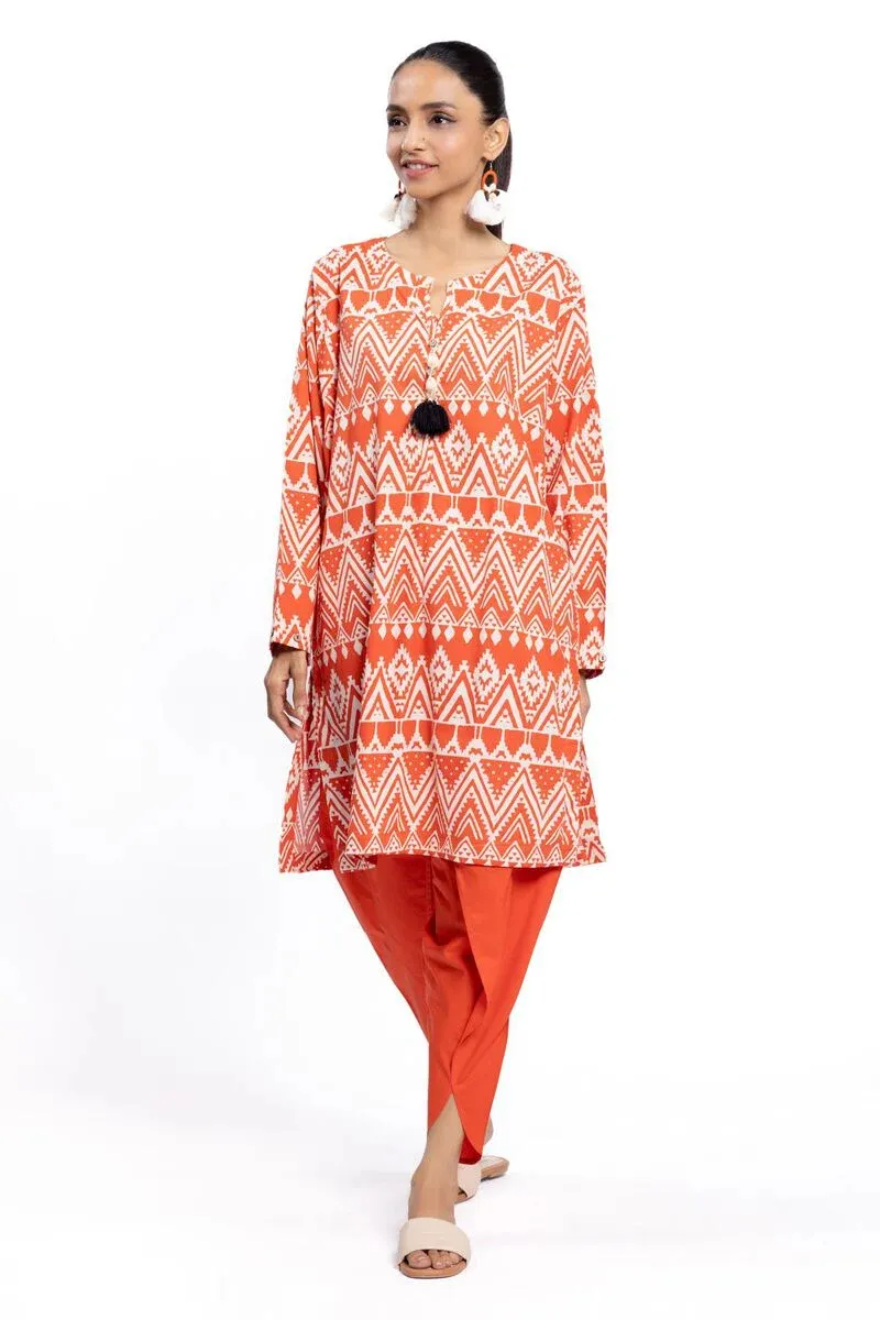 2 Piece | Kurta & Pants | Color Orange