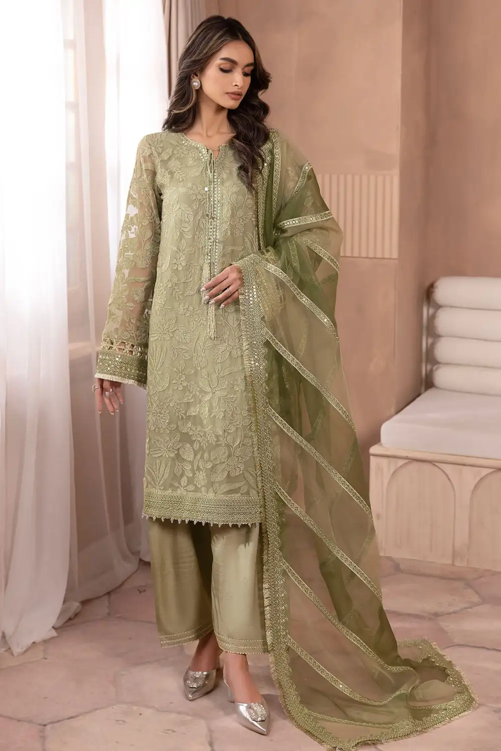 EMBROIDERED CHIFFON SETS