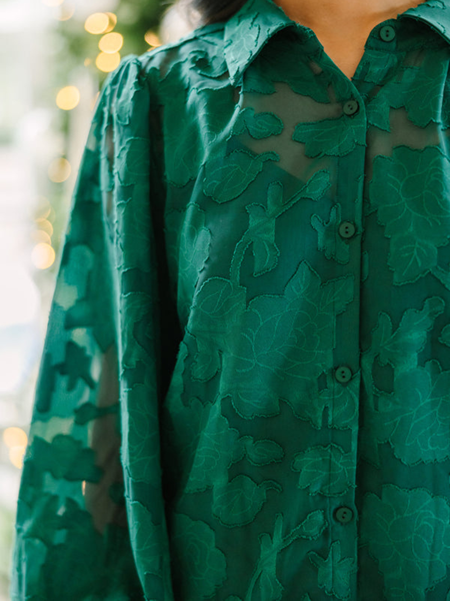 Emerald green textured shirt