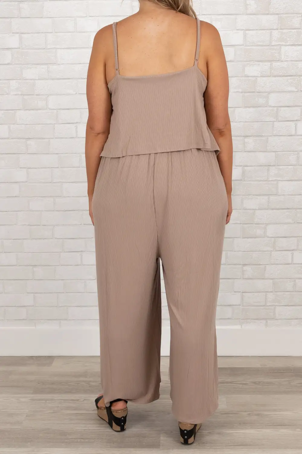 Finding My Peace Jumpsuit, Ash Mocha