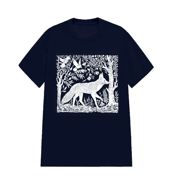 FOX IN THE FOREST PRINTED TEE