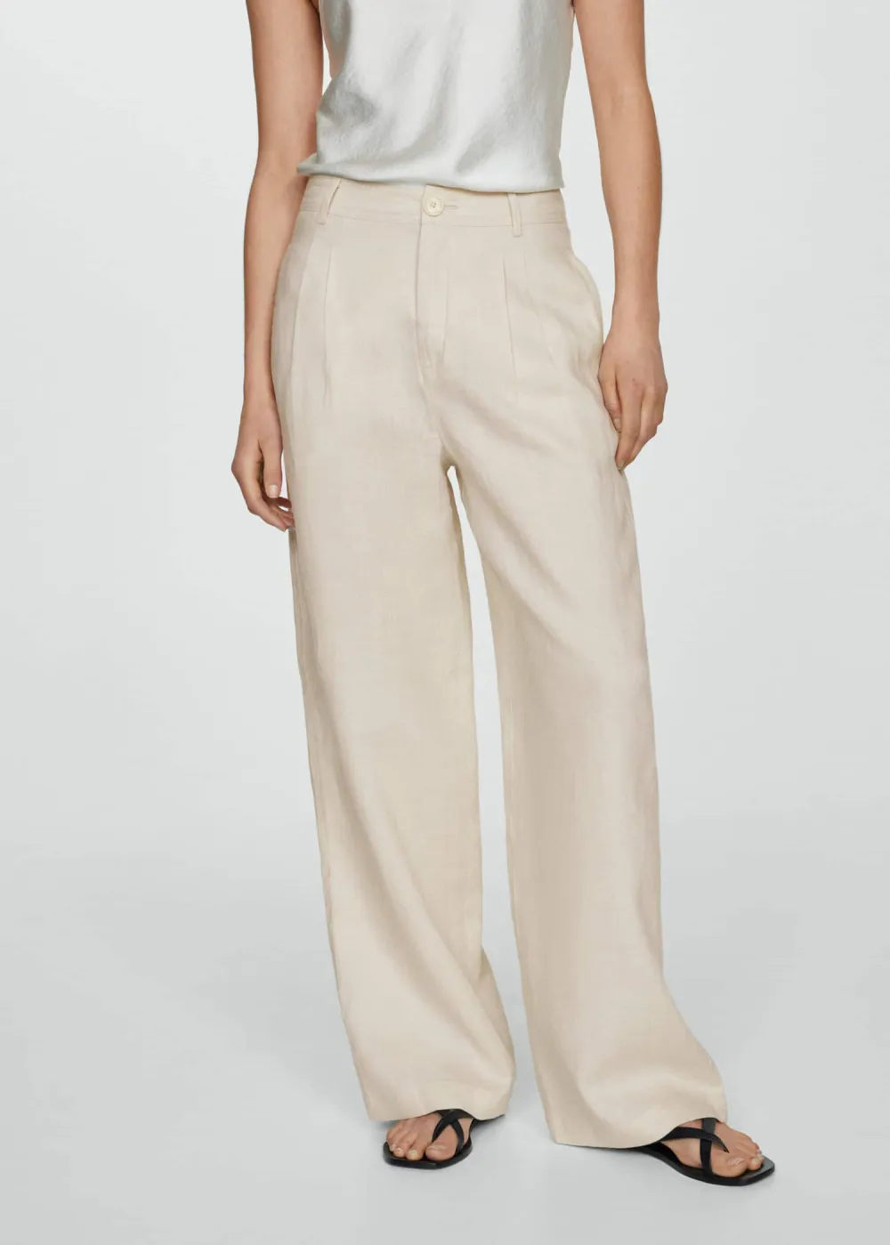 100% linen wideleg pants