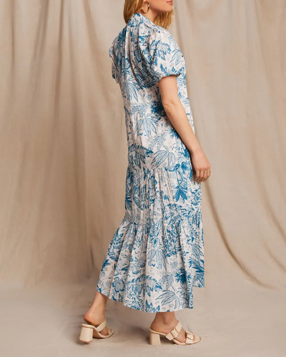 Elina Pocketed Floral Tiered Maxi Dress