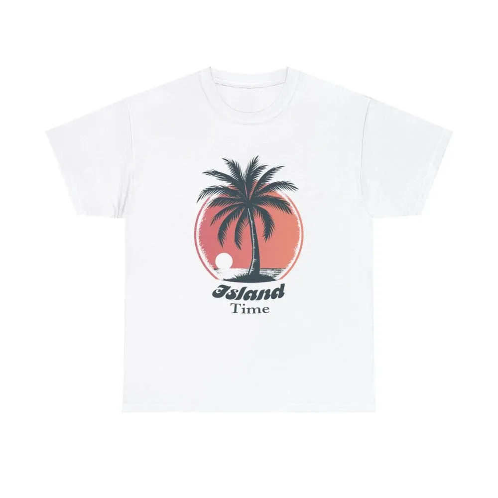 Women's Island Time Pattern Printed Tee