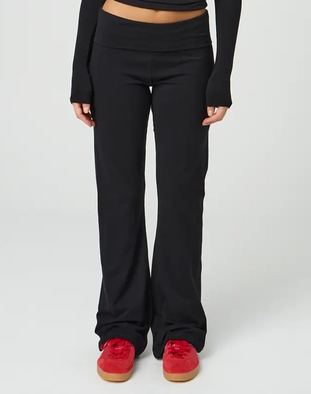 Cotton Foldover Flare Pant