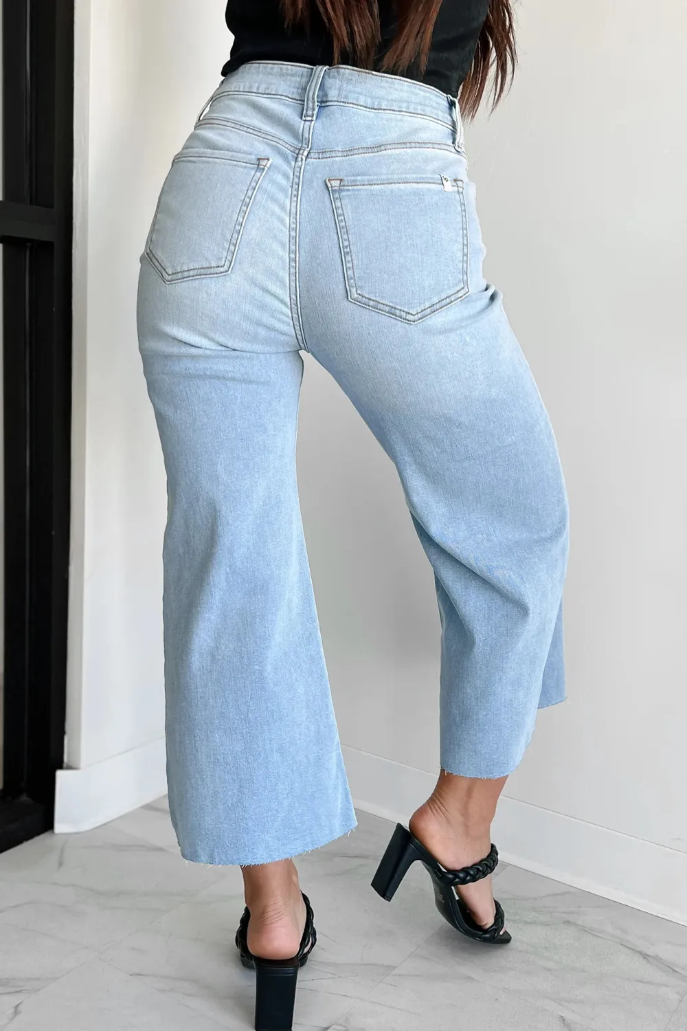 Ansel High Rise Crop Wide Leg Sneak Peek Jeans