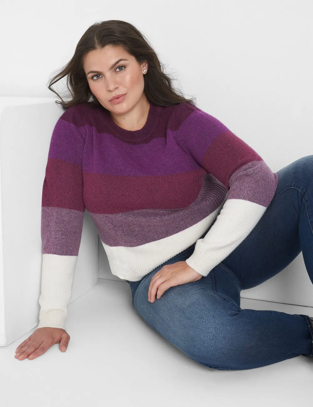 Classic Crew-Neck Striped Pullover Sweater