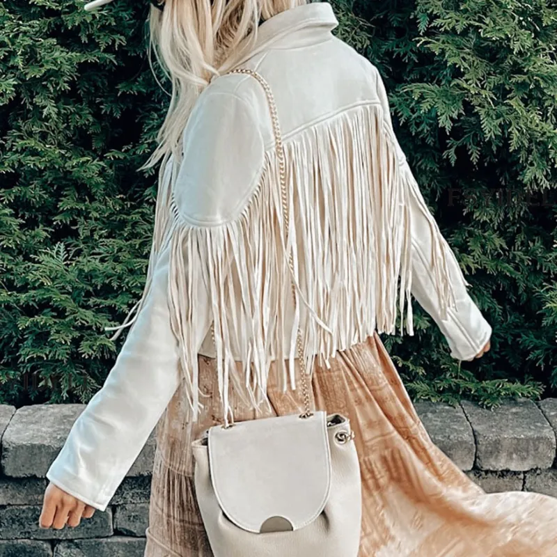 Oversized Solid Fringed Long Sleeve Jacket