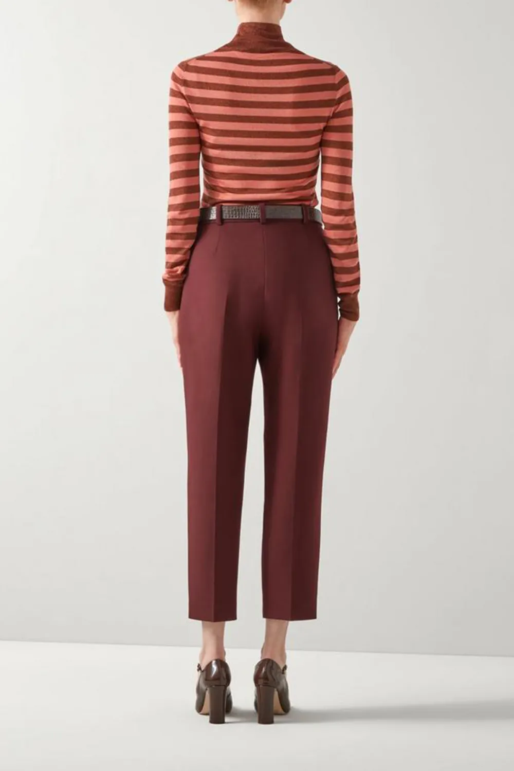 Bordeaux Cigarette Leg Trouser