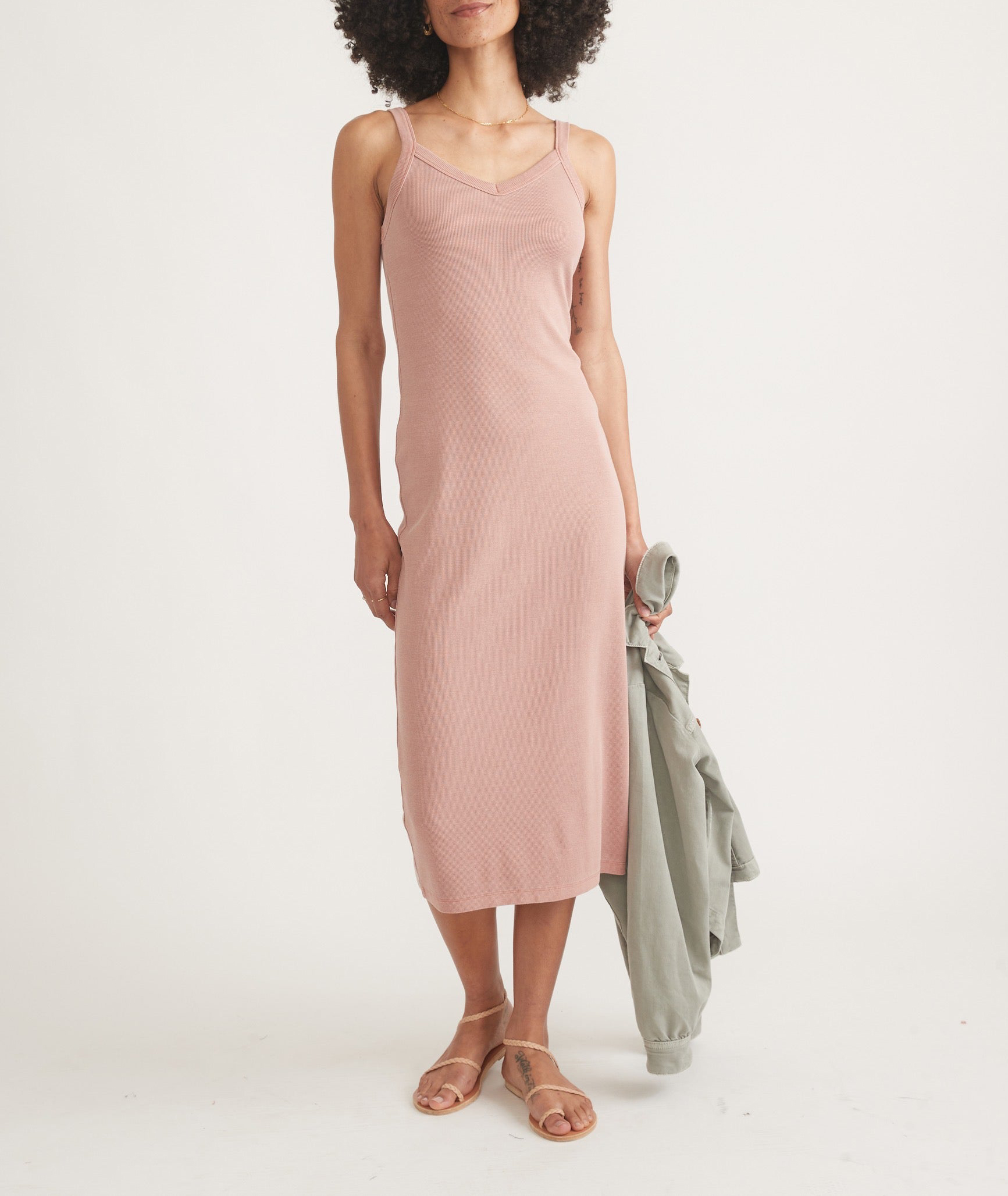 Rust Lexi Rib Sun In Spaghetti Strap Dress