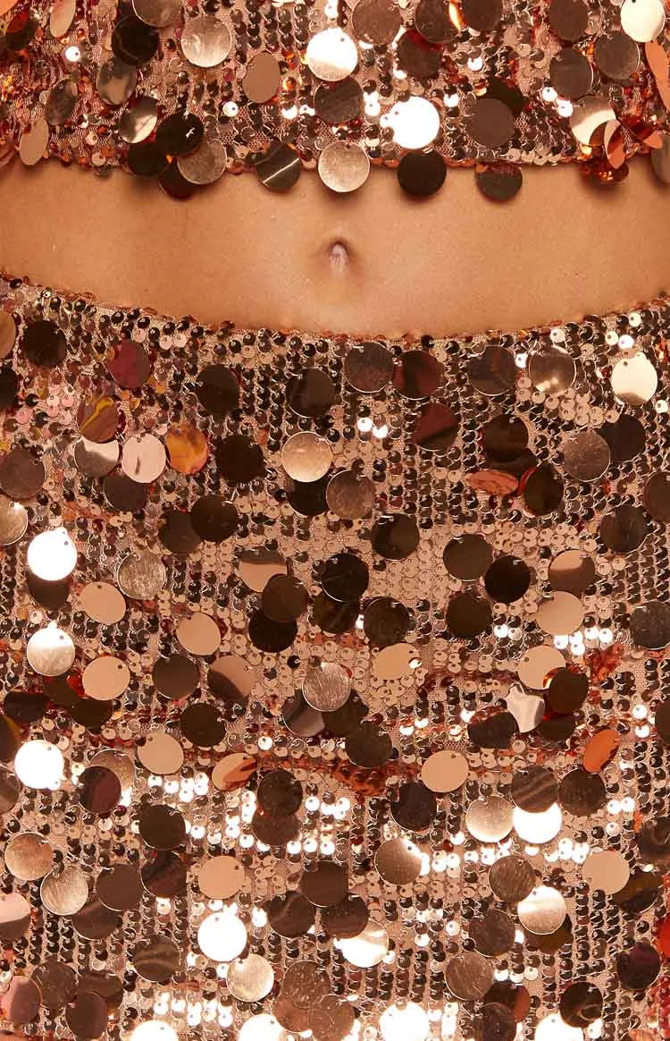 Emiko Bronze Sequin Mini Skirt