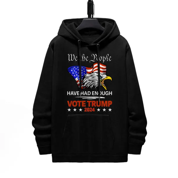 WE THE PPL HAVE HAD ENOUGH PATTERN PRINTED HOODIE