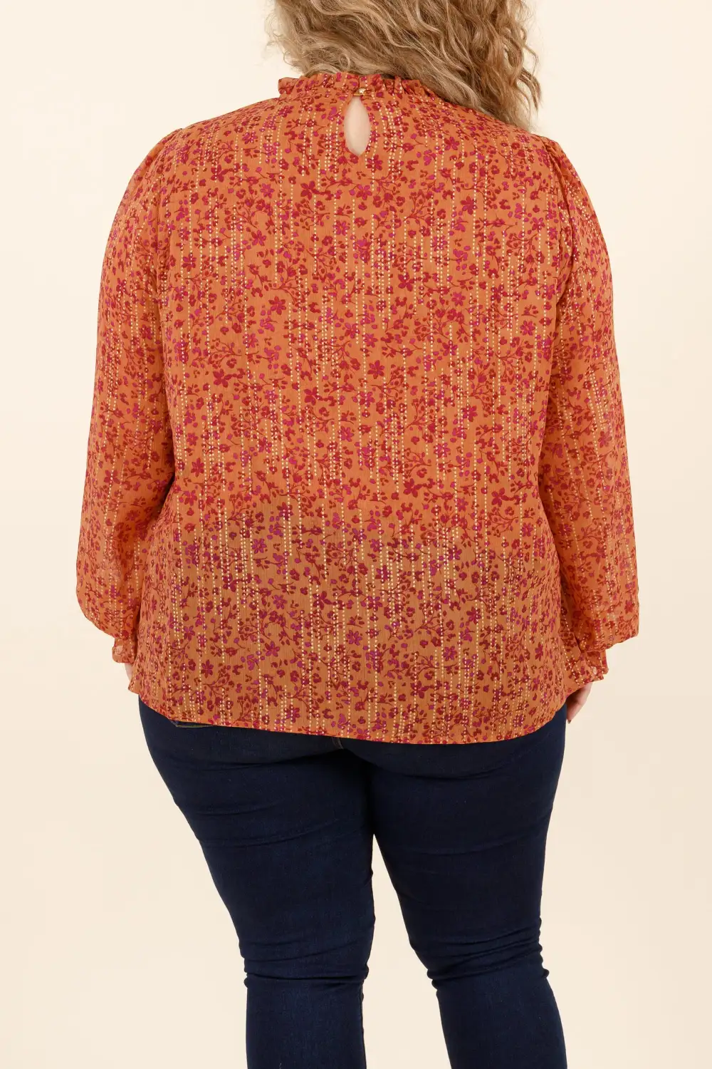 Fluttery Blouse, Rust Magenta