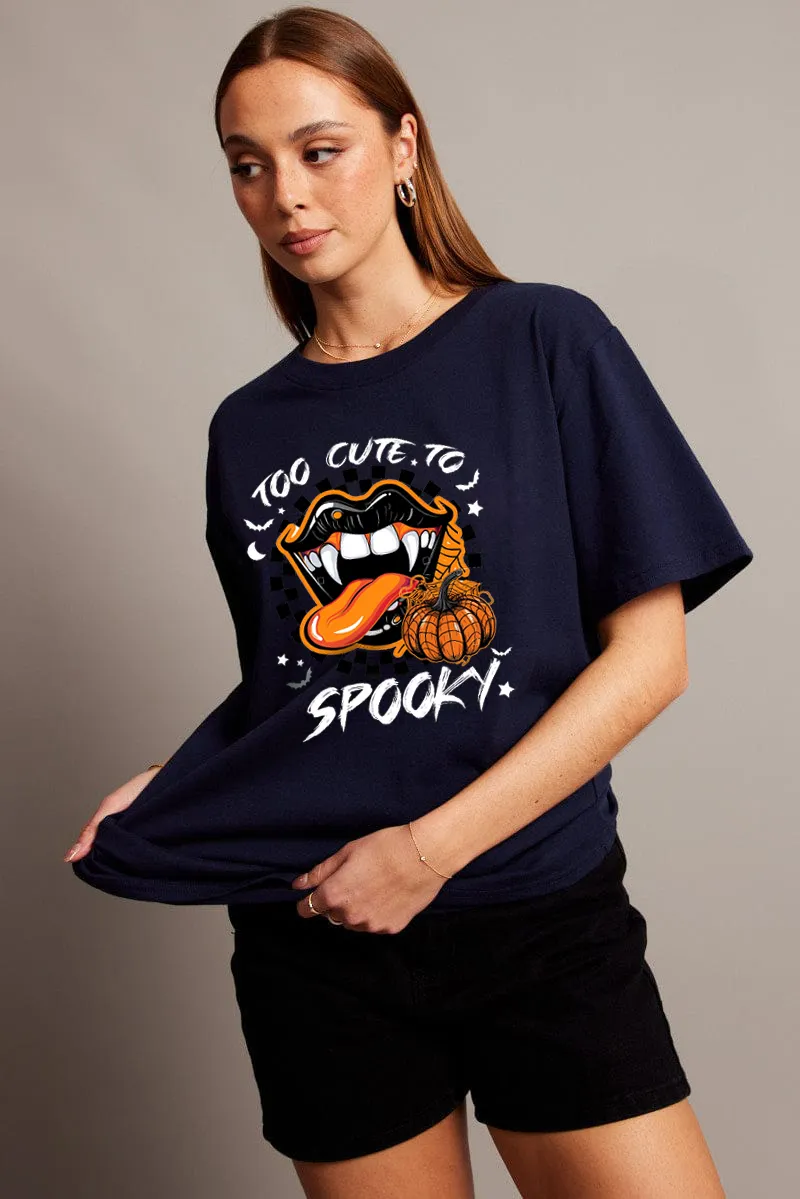 Women's Pumpkin Combination Printed T-shirt