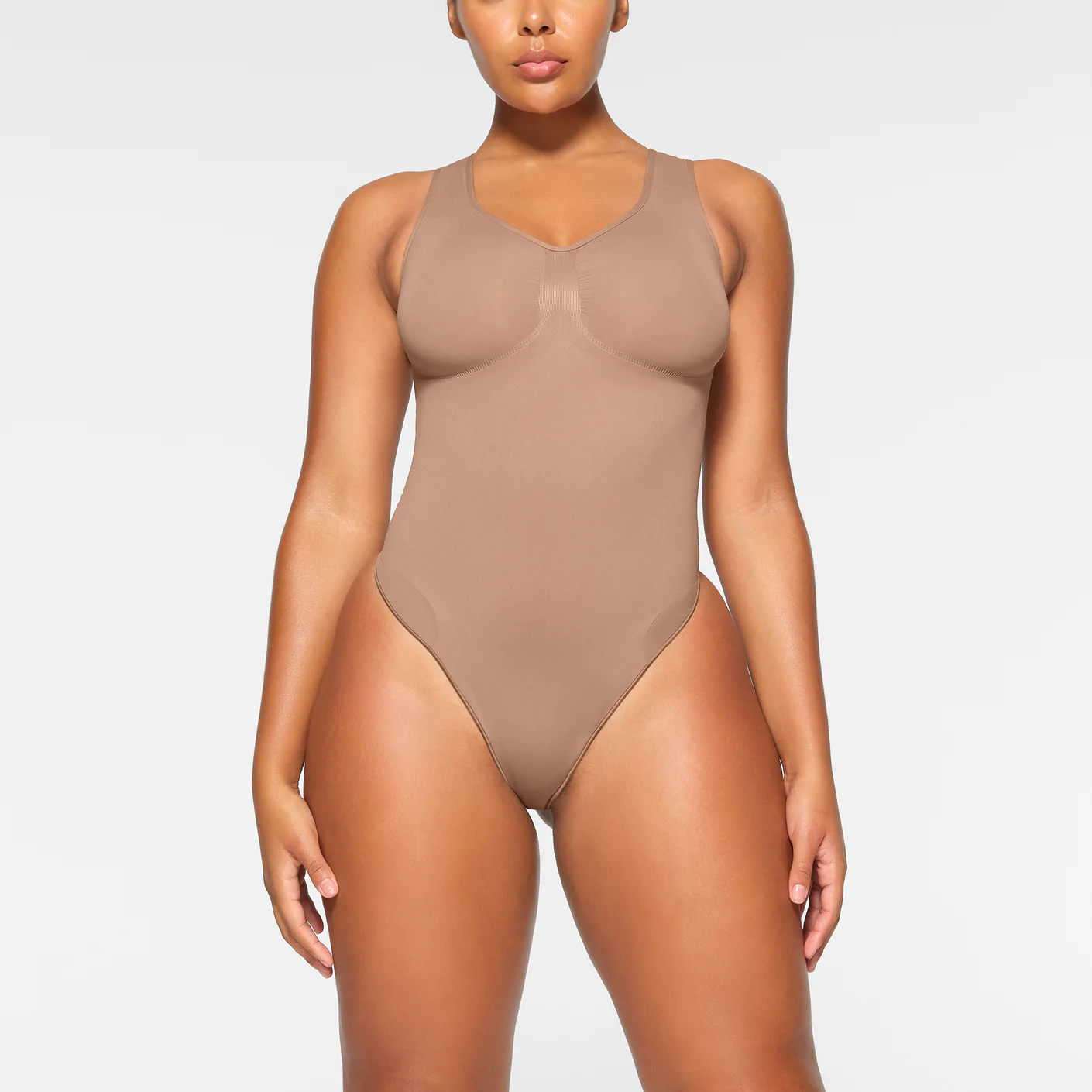 Scoop Neck Thong Bodysuit