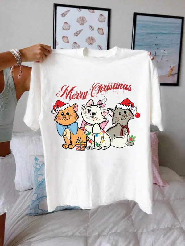 Kitty Santa Lady T-shirt