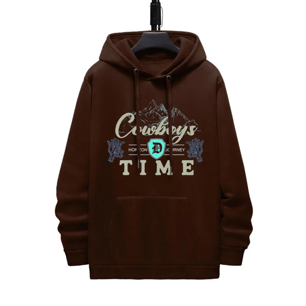 COWBOYS TIME PATTERN PRINTED HOODIE