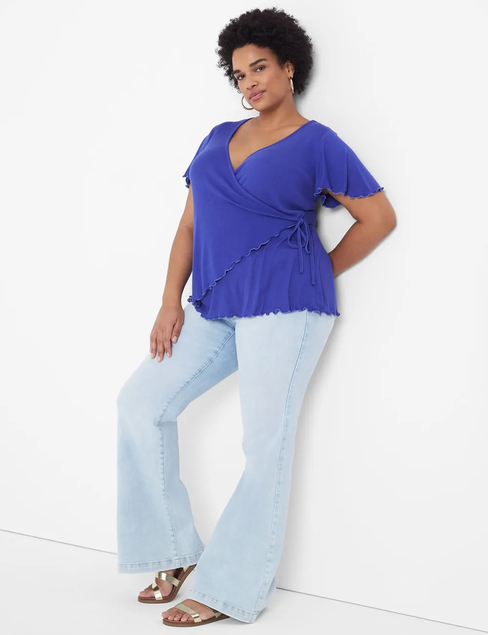 Flutter-Sleeve Real Wrap Top