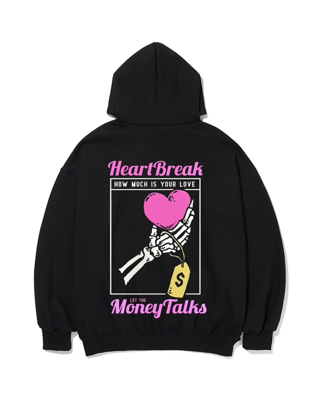 HOW MUCH IS YOUR LOVE LET THE MONEY TALK PATTERN PRINTED HOODIE