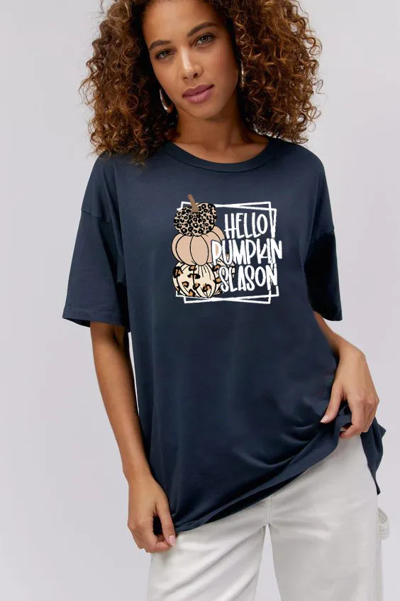 Women's Pumpkin English Halloween Printed T-shirt