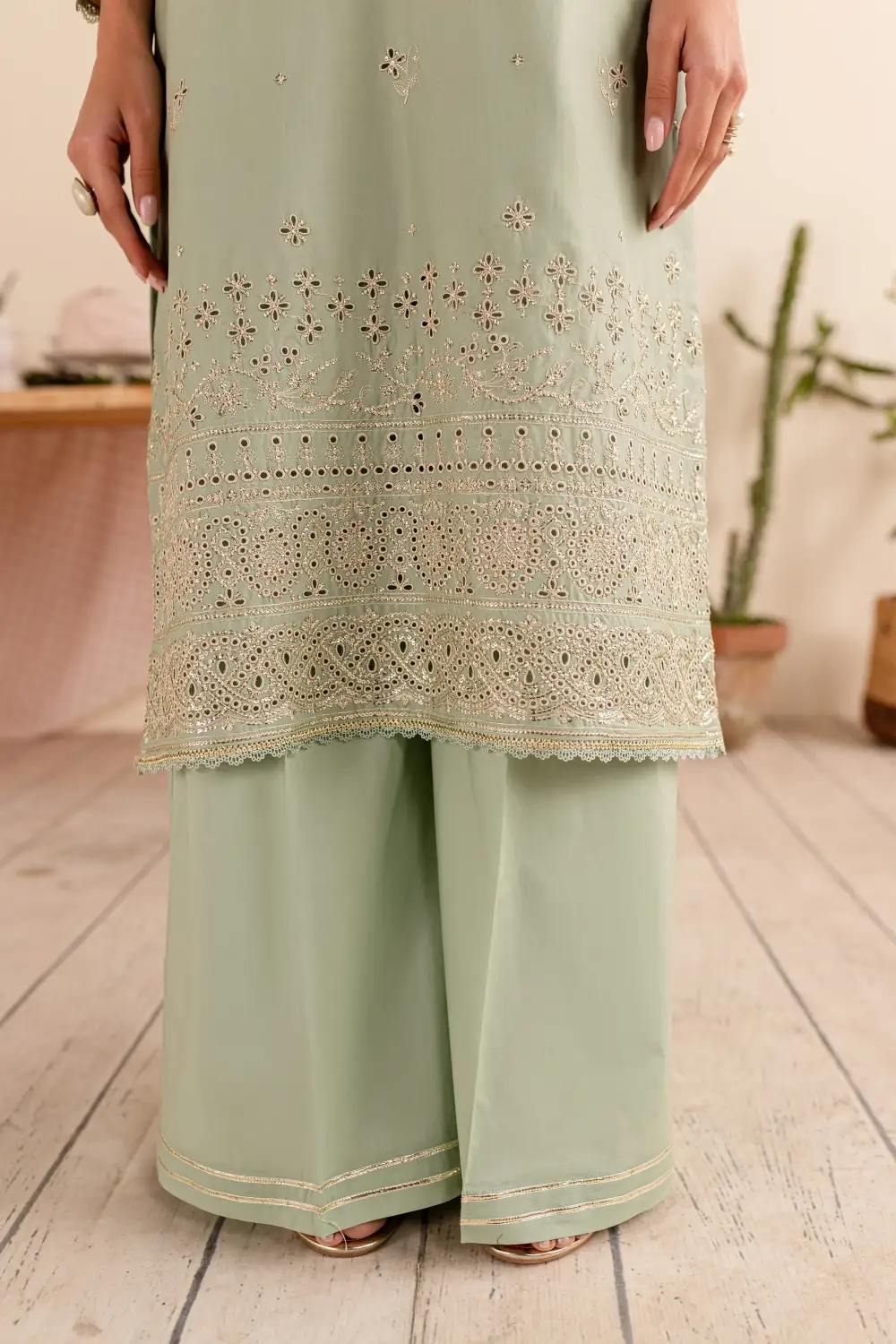 Gold Ice 3Pc - Embroidered Lawn Dress