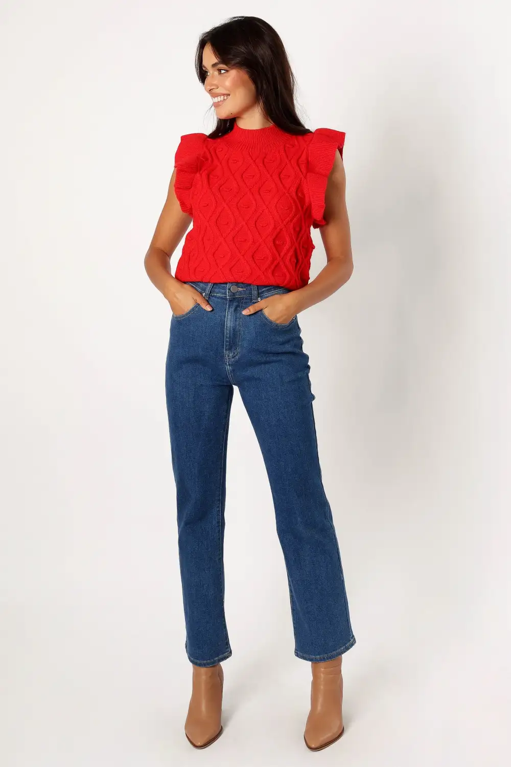 Valerie Knit Top - Red