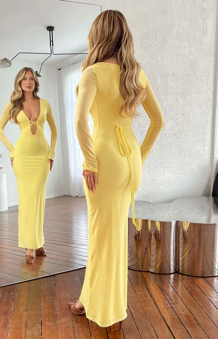 Monni Yellow Maxi Dress