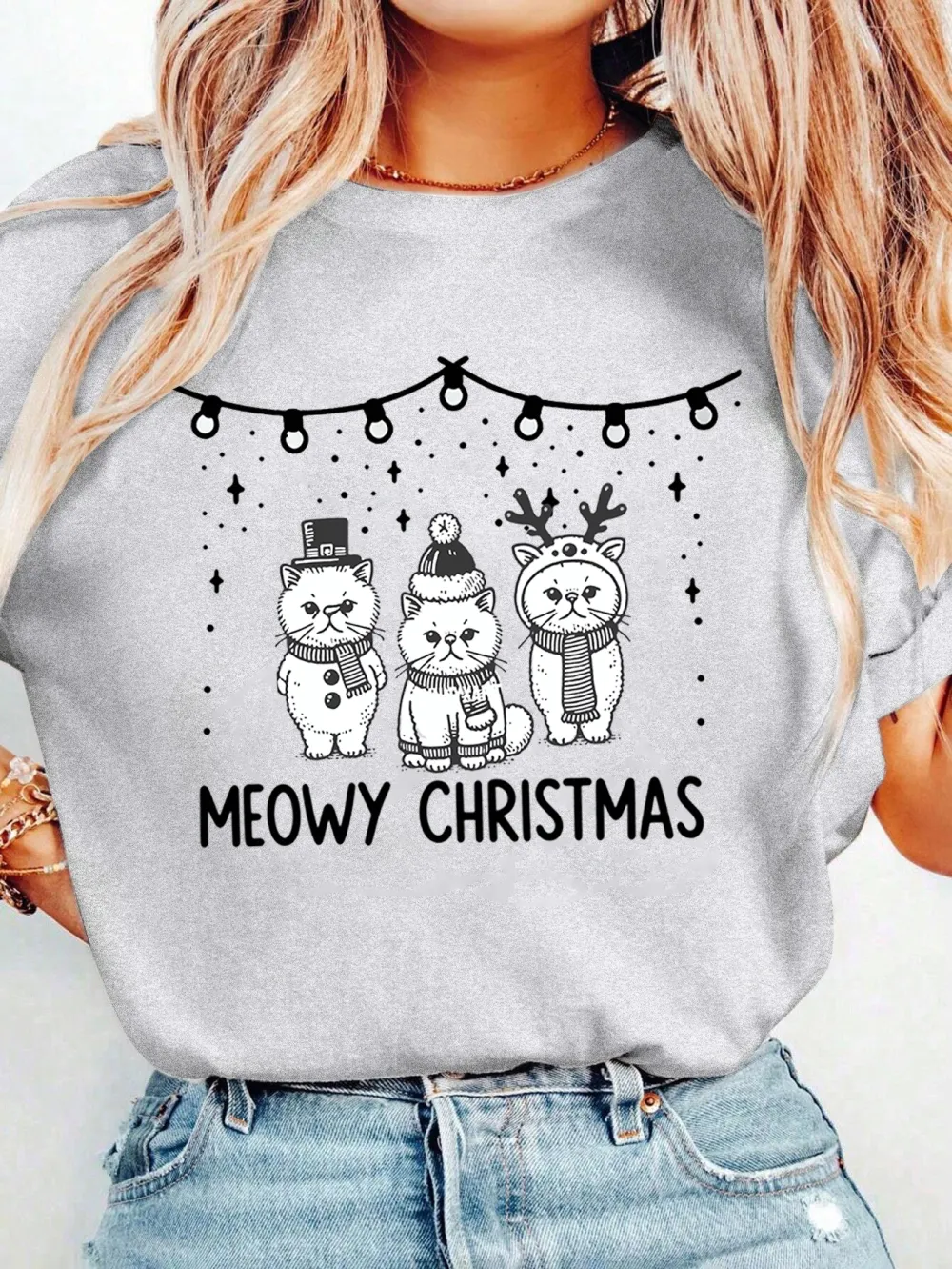 Kitty Santa Lady T-shirt