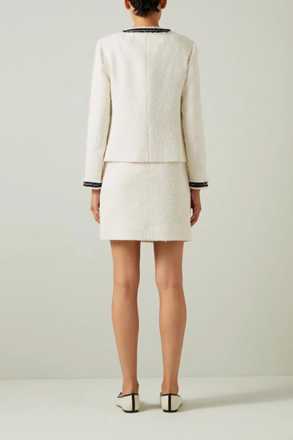 Charlie Cream Tweed Trim Jacket